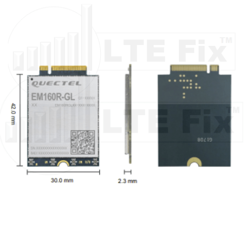 Quectel EM160R-GL CAT16 M.2 Modem Specs Size