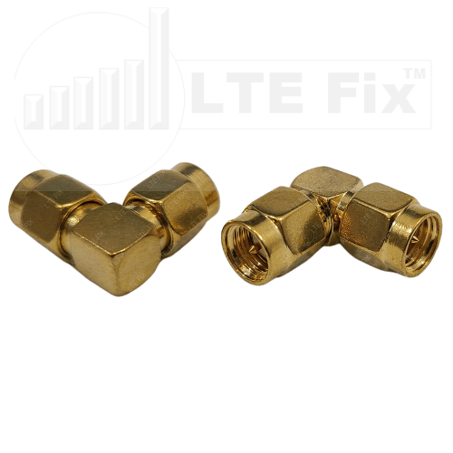 SMA Male to SMA Male Right Angle Adapter (PAIR)